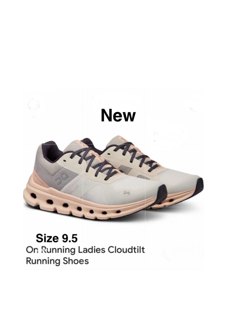 New On Running Ladies Cloudtilt Running Shoes Size 9.5 & box Frost | Fade⭐️⭐️